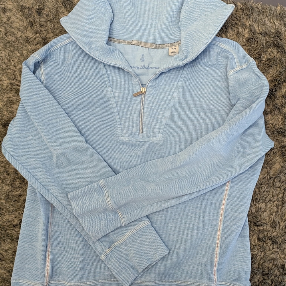 Tommy Bahama Light Blue Quarter-Zip Pullover